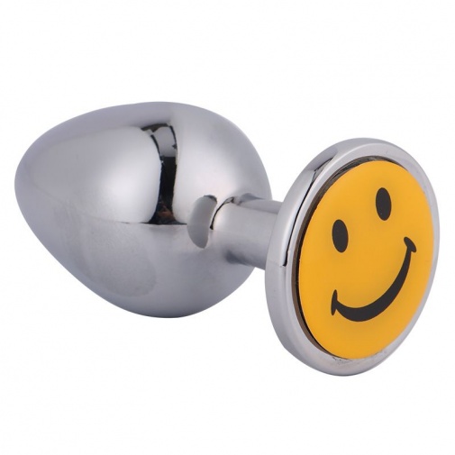 MT - Smile Face Anal Plug 82x34mm - Silver photo