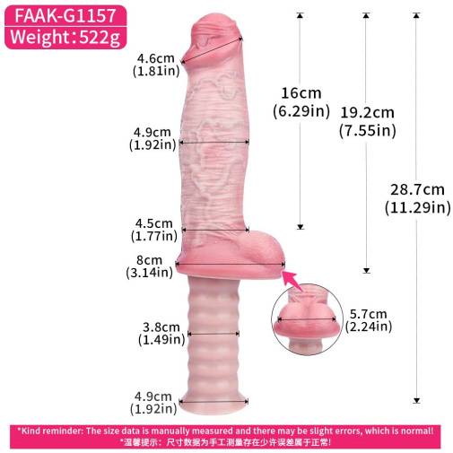 FAAK - Hand Shank Realistic Dildo 16cm - Flesh 照片