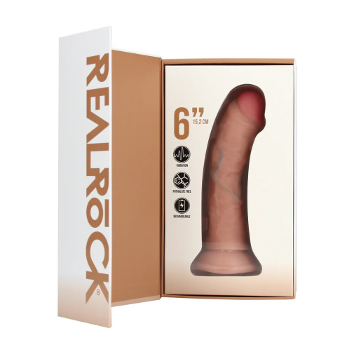 RealRock - 6" Vibro Curve Dildo - Flesh photo