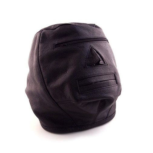 Rouge - Leather Zip Face Mask - Black 照片