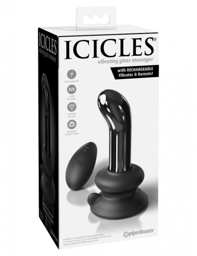 Icicles - Vibro Glass P-Spot Plug No 84 - Black photo