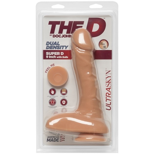 Doc Johnson - 9" Super D Realistic Dildo w Balls - Vanilla 照片