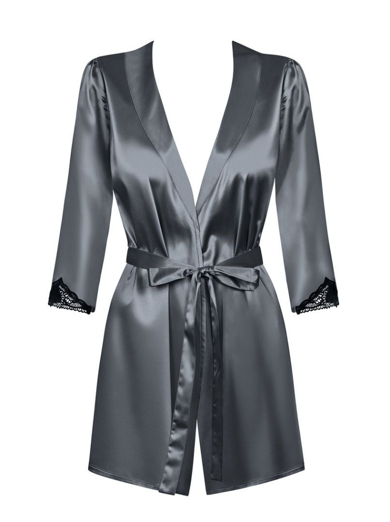 Obsessive - Satinia Robe - Gray - XXL photo