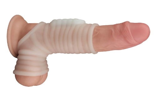 Nasstoys - Ribbed Vibro Sleeve - White photo