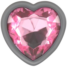 Intense - 金属心型宝石后庭肛塞 细码 - 粉红色 照片