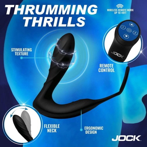 Jock - Shockwave E-Stim Anal Plug w Ring - Black 照片