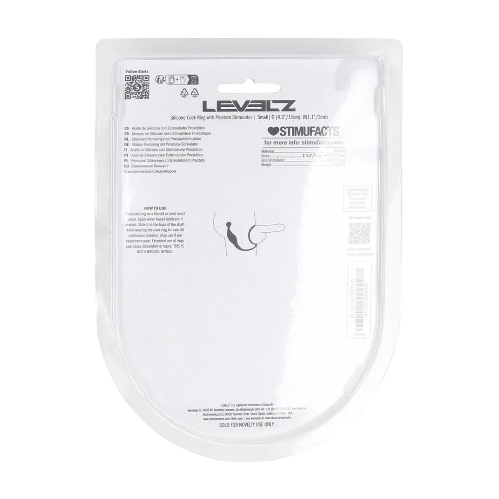 Levelz - 前列腺刺激阴茎环 S码 - 黑色 照片-8