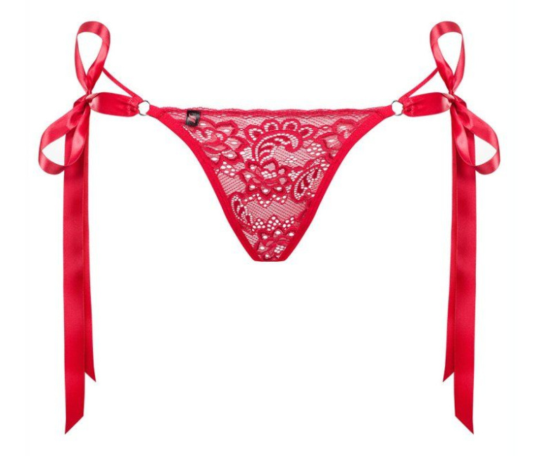 Obsessive - Lovlea Thong w Bows - Red - L/XL photo