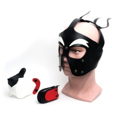 665 - Playful Puppy Face Mask - Black/White photo