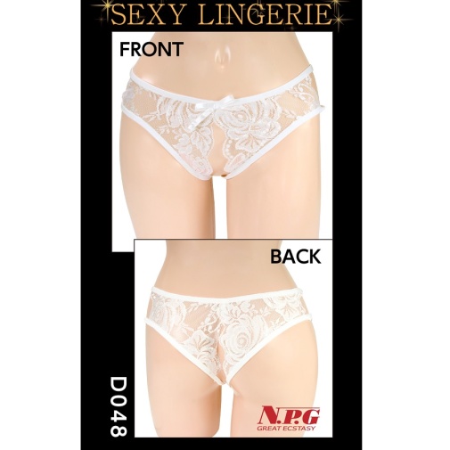 NPG - D048 Crotchless Panties - White photo