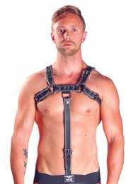 Mister B - Leather Chest Harness Extension Strap - Grey photo