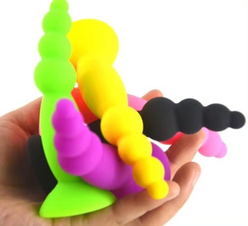 FAAK - Silicone Mini Anal Beads - Black photo