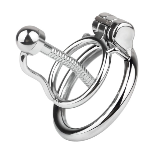FAAK - Chastity Cage w Urethral Plug - Silver 照片
