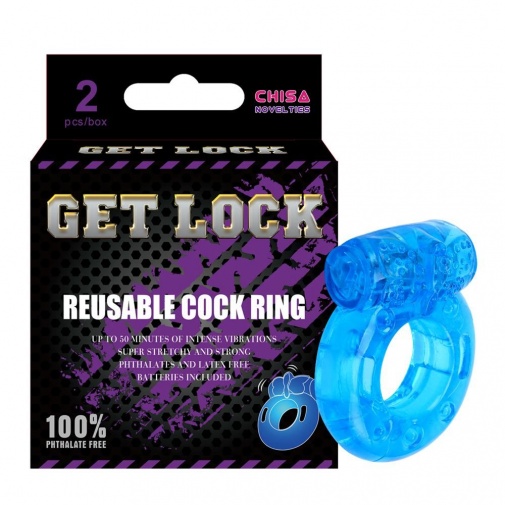 Chisa - Vibrating Cock Rings 2″ Pack - Blue photo