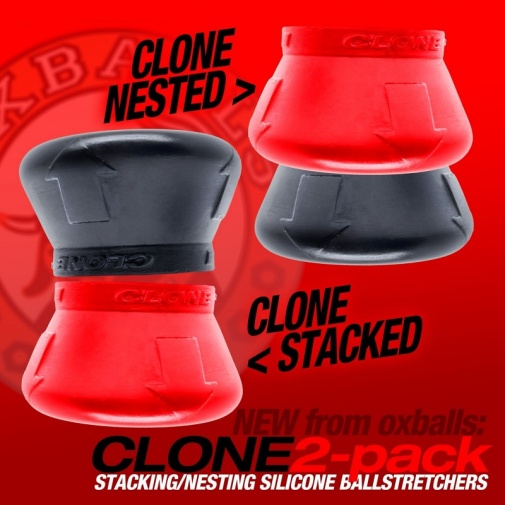 Oxballs - Clone Duo Ballstretcher  - Red/Black photo