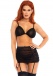 Leg Avenue - Ruched Top & Garter Skirt Set - Black - S/M photo-3