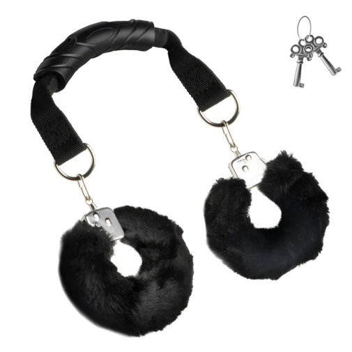 Master Series - Handler Furry Handcuffs - Black photo