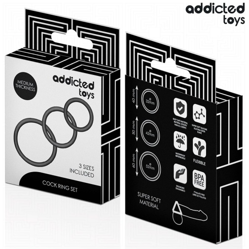 Addicted Toys - Cock Rings Set - Black photo