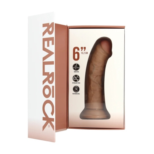 RealRock - 6" 震動弧形仿真假具 - 焦糖色 照片