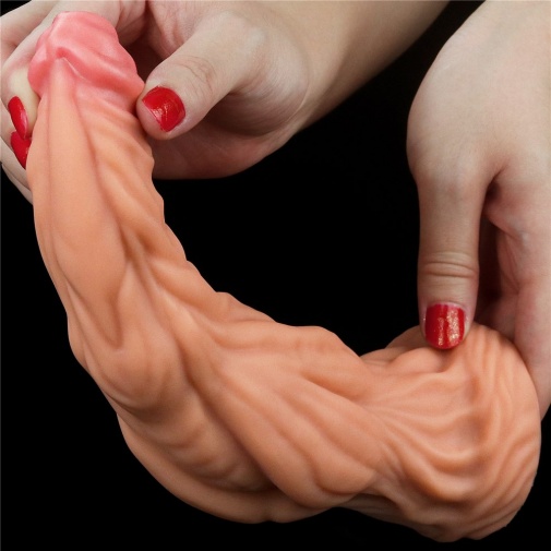 Lovetoy - 9.5" 特大码双层皮肤仿真阳具 - 肉色 照片