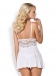 Obsessive - 810-BAB Babydoll & Thong - White - S/M photo-2