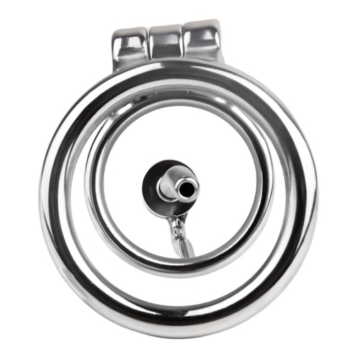 FAAK - Chastity Cage w Urethral Plug - Silver 照片