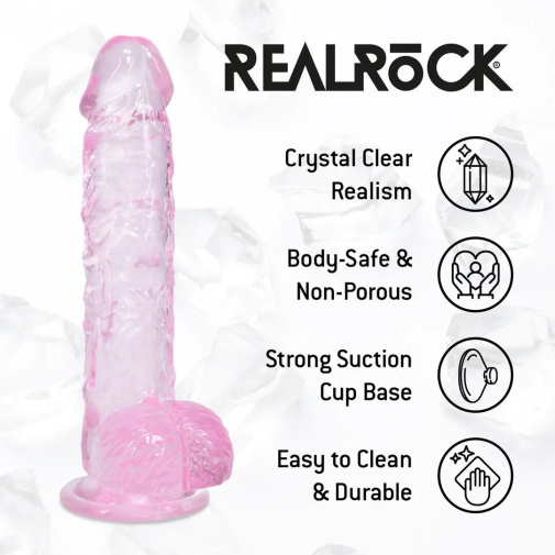 RealRock - 5" Realistic Dildo w Balls - Pink 照片