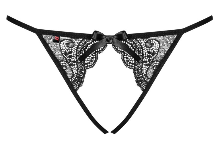 Obsessive - Miamor Crotchless Panties - Black - L/XL photo