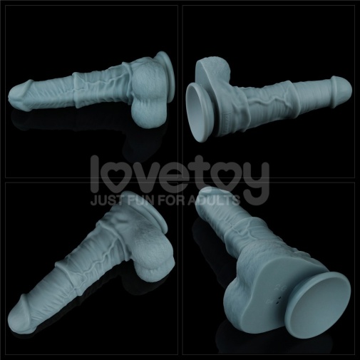 Lovetoy - 11吋抽插式震动仿真阳具 - 蓝色 照片