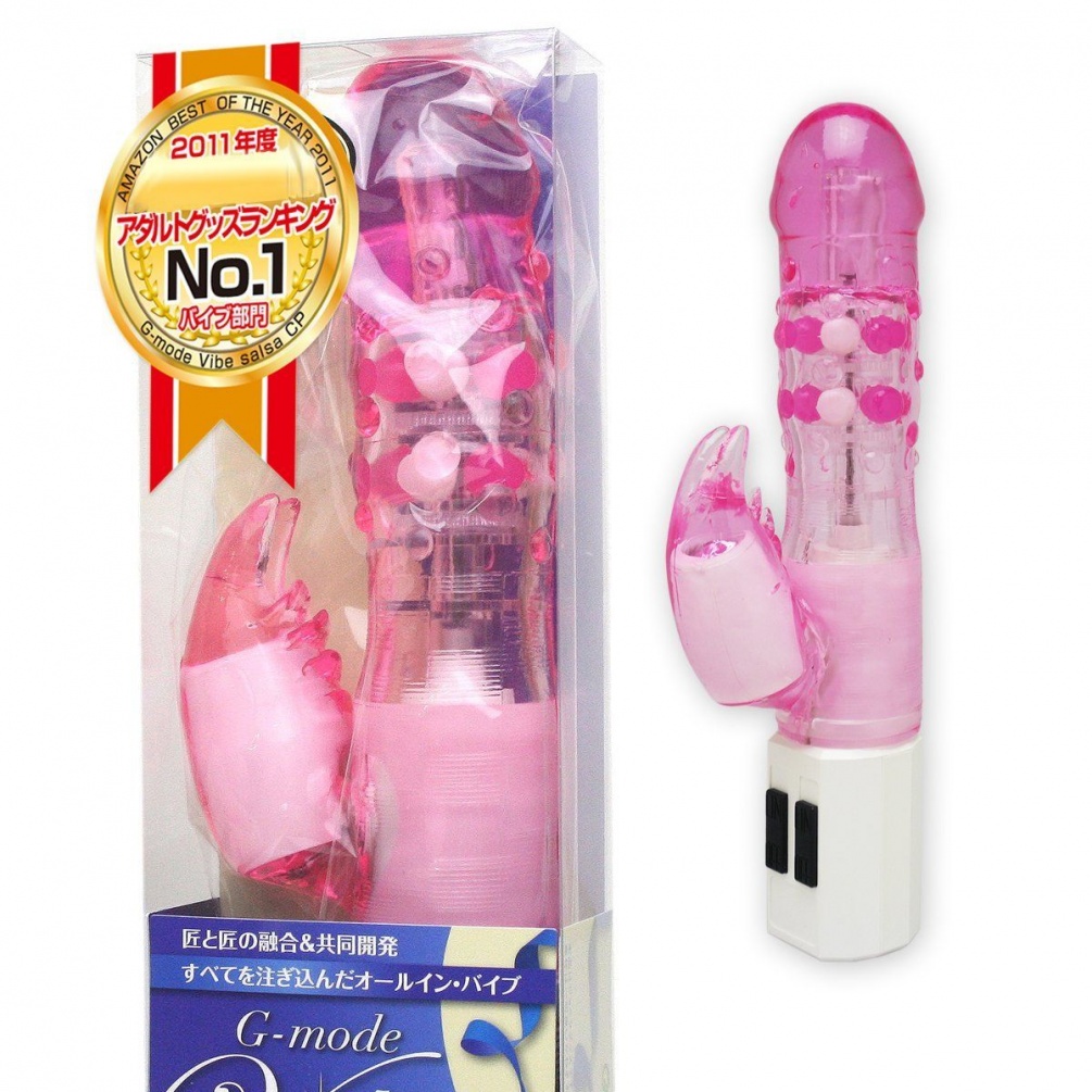 This Japan made rabbit vibrator is made of super soft materi... G-Mode - Salsa Rabbit - Pink photo-2