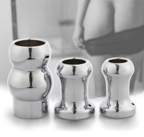 MT - Hollow Anal Plug M-size - Silver photo