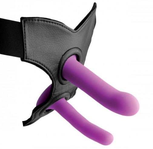 Strap U - Silicone G-spot Duo Dildo Set - Purple photo