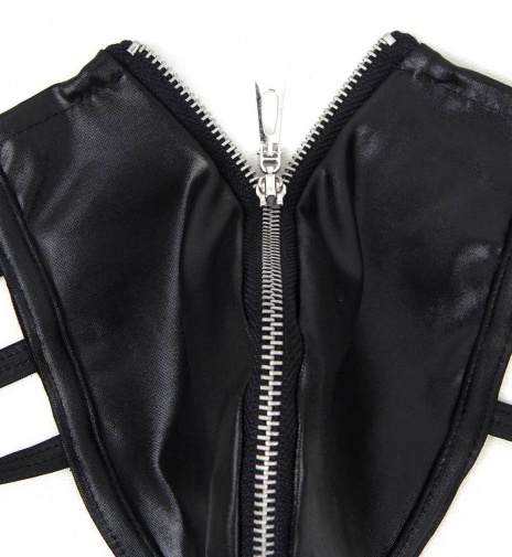 Ohyeah - Sexy Zipper Men Panties - Black - XL photo