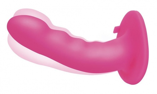 Pegasus - 6'' 弧形細浪紋無線遙控按摩器連束帶 - 粉紅色 照片
