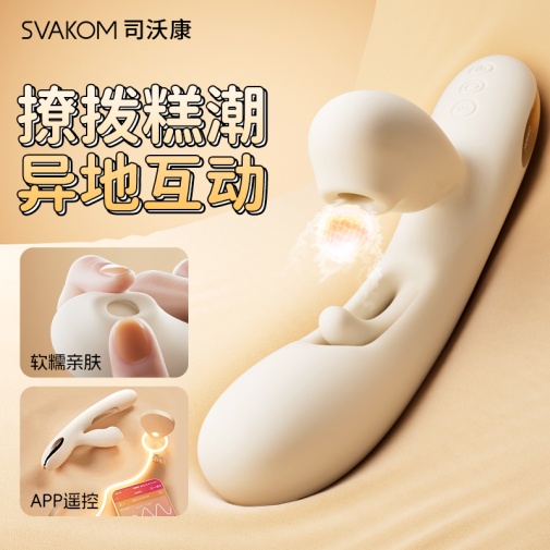 SVAKOM - Teasing APP G-spot Rabbit Vibrator - White 照片