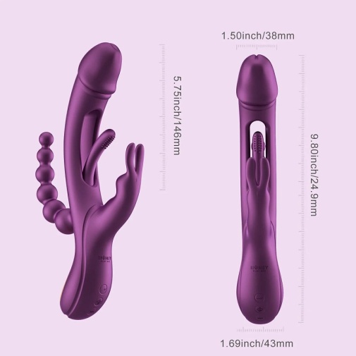 Honey Play Box - Trilux Rabbit Vibrator w Beads - Purple photo