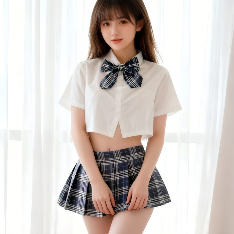KR - Extremely School Costume KRW-164 - White/Blue 照片