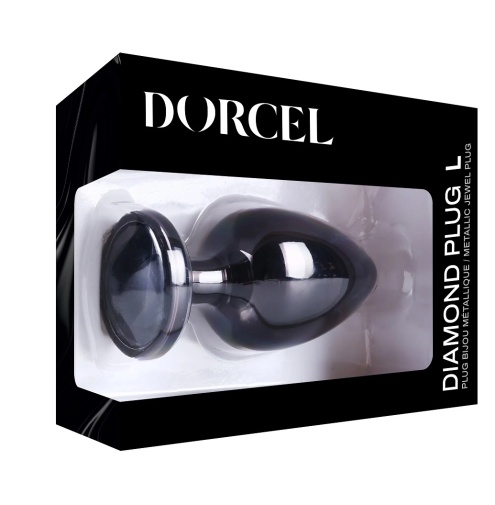 Dorcel - 金属钻石底座后庭塞 大码 - 黑色 照片