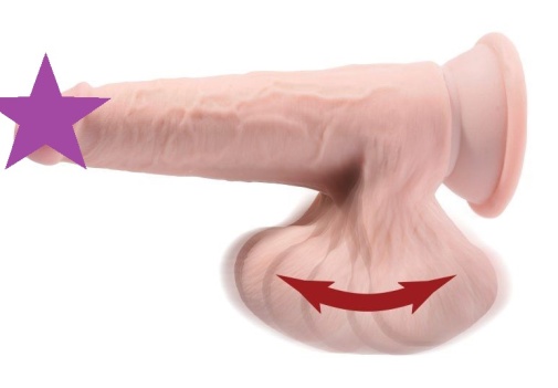 King Cock - 3D Cock Swinging Balls 6" - Flesh photo