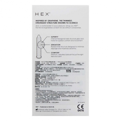 Lelo - HEX Traction 避孕套 12片裝 照片
