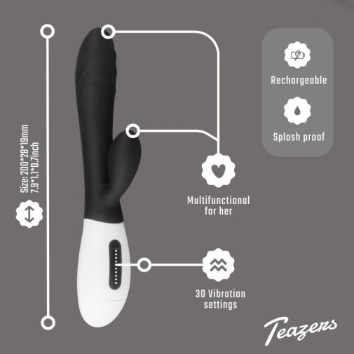 Teazers - Tarzan Rabbit Vibrator - Black photo