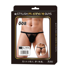 NPG - SPG 008 网纹男仕丁字内裤 - 黑色 照片