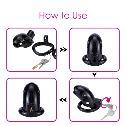 MT - Plastic Chastity Cage w Magic Lock - Clear photo