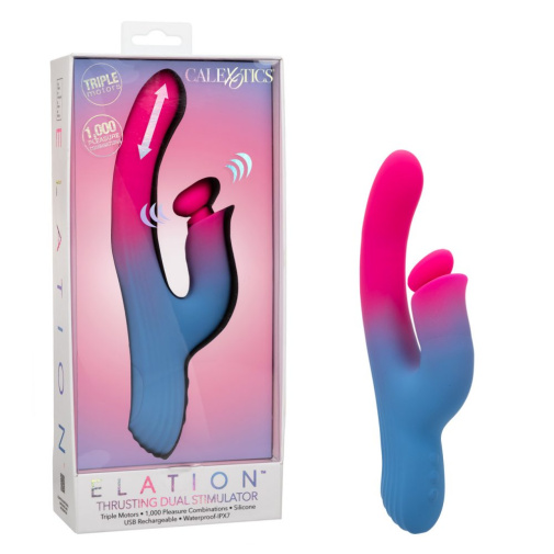 CEN - Elation Thrusting Dual Stimulator - Blue/Pink photo