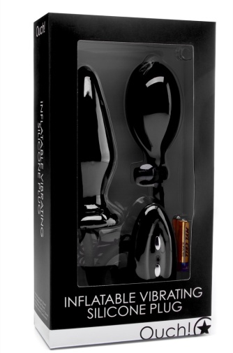 Ouch - Inflatable Vibro Plug - Black photo