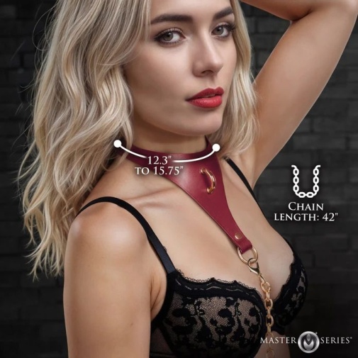Master Series - Captivate Collar w Body Chain - Red 照片