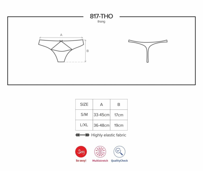 Obsessive - 817-THO-1 Thong - Black - L/XL photo