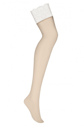 Obsessive - 853-STO-2 Stockings - White - S/M photo