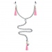 Lovetoy - Nipple Clit Tassel Clamp With Chain - Pink photo