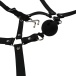 Ouch - Head Harness w Breathable Ball Gag & Nose Hooks - Black photo-5